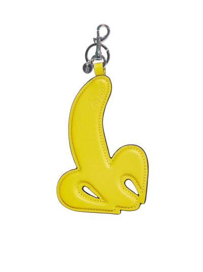 Jw Anderson Logo Embossed Banana Keyring In Yellow