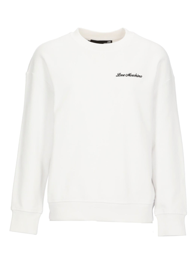 Love Moschino Logo Sweatshirt In White