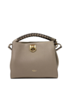 Mulberry Small Iris Leather Top Handle Bag In Solid Grey