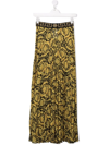 Versace Pleated Floral Baroque-print Skirt In Black