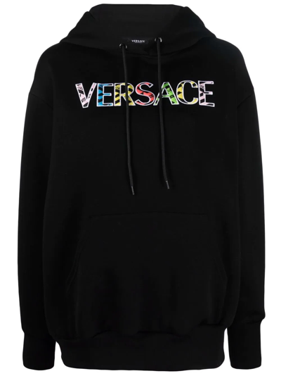 Versace Logo连帽衫 In Black