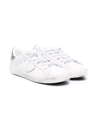 Philippe Model Teen Logo Patch Trainers In White