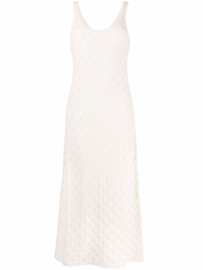 Chloé Shell-knit Maxi Cashmere Dress In White