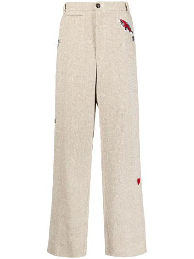 Duoltd Patch-detailed Straight-leg Trousers In Brown