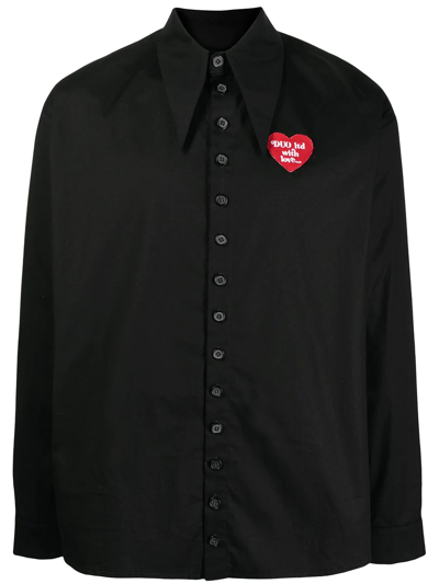 Duoltd Logo-patch Long-sleeve Shirt In Black