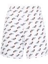 Duoltd Graphic-print Denim Shorts In White