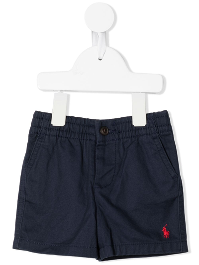 Ralph Lauren Babies' Logo-embroidered Cotton Shorts In Blue