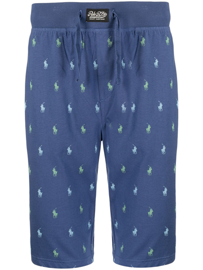 Polo Ralph Lauren Signature Pony Print Pajama Set In Blue