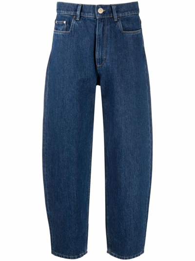Wandler Chamomile Baloon High Rise Cotton Jeans In Blue