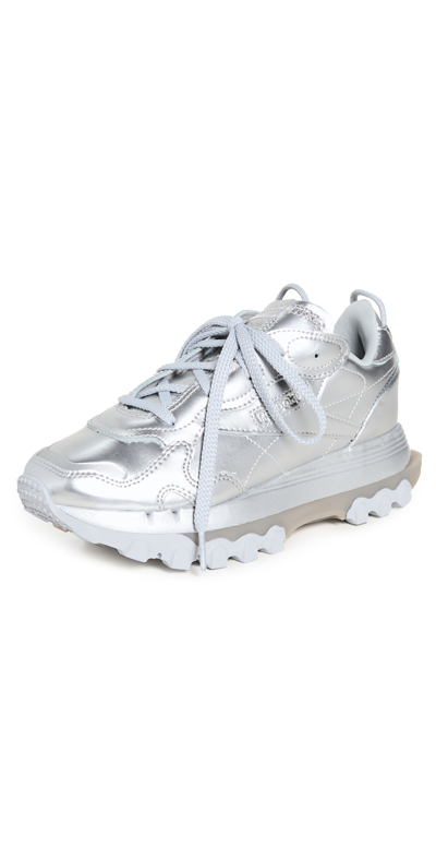 Reebok X Cardi B Classic Sneakers In Silver Metallic/pewter