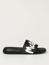 Alexander Mcqueen Graffiti Logo Rubber Slide Sandals In Black