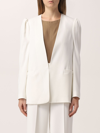 Twinset V-neck Cropped Sleeve Blazer In White