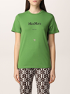 S Max Mara T-shirt In Cotton With Print In Green