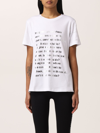 S Max Mara T-shirt In Cotton With Print In White