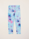 Msgm Teen Watercolour-print Leggings In Sky Blue