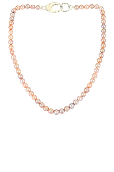 Hatton Labs Pink Pearl Lobster Chain In Silver