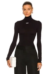Off-white Printed Stretch-jersey Turtleneck Top In Black & White