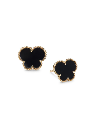 Effy Women's 14k Yellow Gold & Onyx Butterfly Stud Earrings