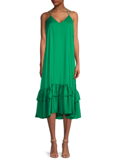 Rebecca Minkoff Women's Trixie Ruffle-hem Shift Dress In Emerald Green