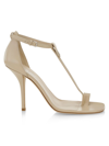 BURBERRY WOMEN'S STEFANIE ONE-TOE LEATHER ANKLE-STRAP SANDALS