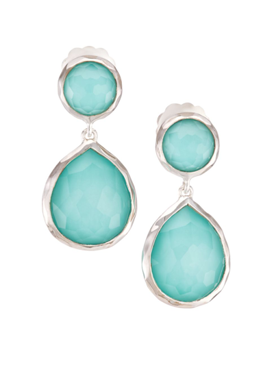 Ippolita Sterling Silver Rock Candy Turquoise & Rock Crystal Doublet Drop Earrings