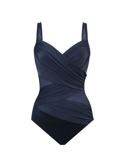 Miraclesuit Network Dd Madero Mesh-paneled One-piece Swimsuit In Midnight Blue