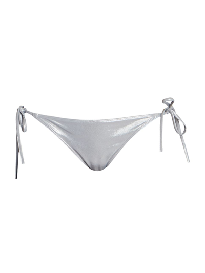 Isabel Marant Stefs Metallic Bikini Bottoms In Silver
