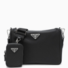 PRADA BLACK RE-NYLON AND LEATHER BAG