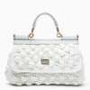 DOLCE & GABBANA WHITE CROCHET SICILY MINI BAG