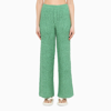 REMAIN BIRGER CHRISTENSEN GREEN KNITTED FLARED TROUSERS