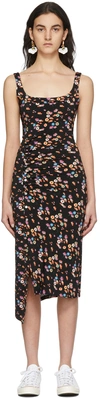 Rabanne Black Sleeveless Medium-length Dress In V127 Black Multi