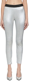 Shop Rabanne Silver Lurex Jersey Bodyline Sport Leggings In P040 Silver