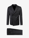 Tagliatore Virgin Wool Tuxedo With Removable Brooch In Black