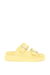 Alexander Mcqueen Women's Rubber Double-strap Slides In Yellow