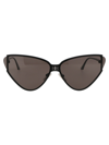 Balenciaga Shield 2.0 Cat Metal Sunglasses In 001 Black Black Grey