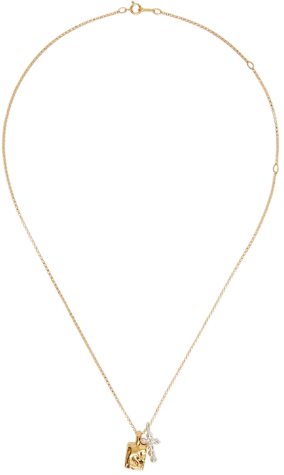Alighieri Gold 'the Dagger And The Rock' Necklace In Silver/gold