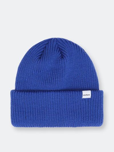 Druthers Merino Wool Blend Rib Beanie In Blue