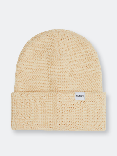 Druthers Organic Cotton Waffle Knit Beanie In White