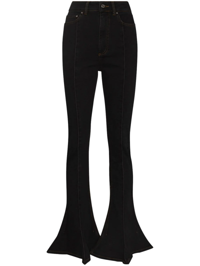 Y/project Trumpet High-waisted Flared Jeans In Black
