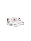 DOLCE & GABBANA GRAFFITI-PRINT LEATHER SNEAKERS