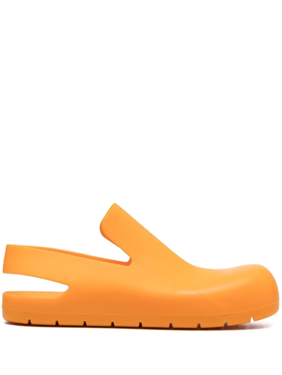 Bottega Veneta Rubber Platform Slingback Sandals In Tangerine