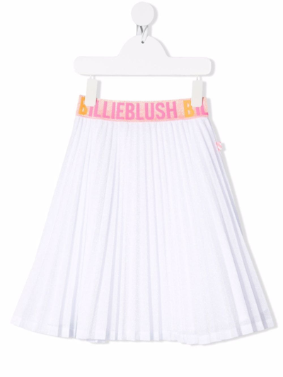Billieblush Kids' Logo-waistband Pleated Skirt In White