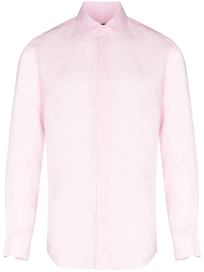 Frescobol Carioca Slubbed-linen Poplin Shirt In Pink