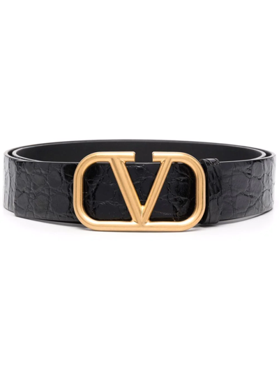 Valentino Garavani Vlogo Signature Belt In Black