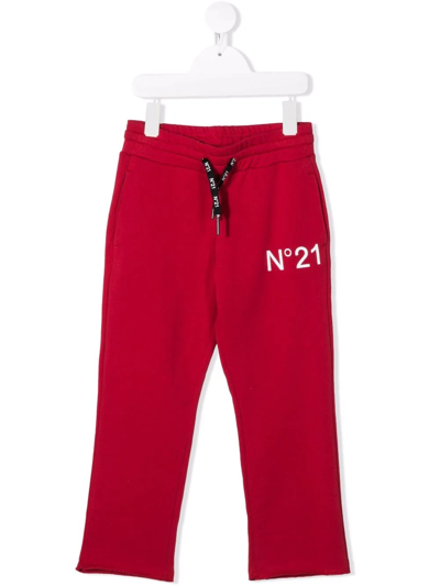 N°21 Teen Logo-print Track Trousers In Red