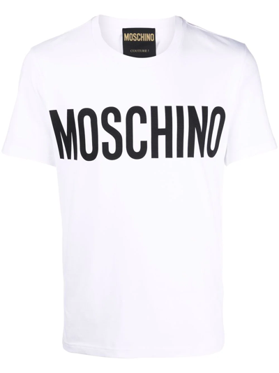 Moschino Men's Short Sleeve T-shirt Crew Neckline Jumper In White