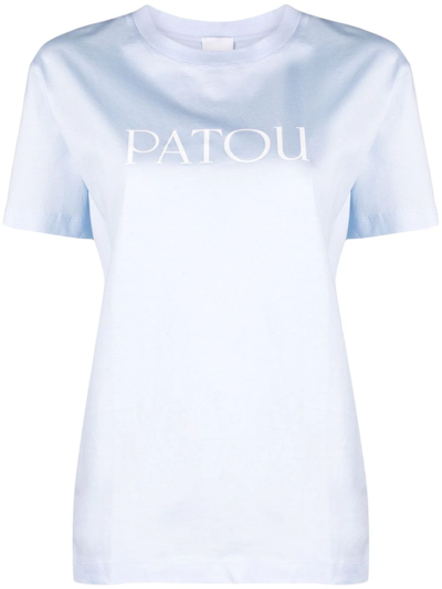 Patou Logo-print Crewneck T-shirt In Blue