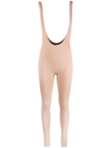 Andreädamo Brace-strap Rib-knit Trousers In Neutrals