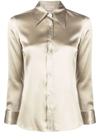 Blanca Vita Cacao Button-up Shirt In Green
