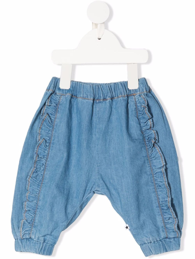 Molo Babies' Sophia Ruffle-embellished Organic Cotton Jeans In Blue
